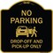 Signmission Designer Series-No Parking Drop-off And Pick-up Only With Graphic, 18" x 18", BG-1818-9952 A-DES-BG-1818-9952 - alternate 1